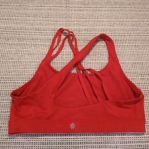 ATHLETA ASYMETRICAL RED SPORT BRA STRAPPY L
